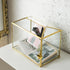 Glass Wedding Card Box with Slot, Large Clear 10.2 inch Gold Brass Gift Card Storage Box with Lock for Wedding