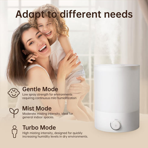 2.5L 24 24db YOGIN Humidifiers for Bedroom Large room,Top fill Ultrasonic cool mist Humidifiers for Baby Nursery