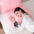 Set 2, (20"x26", Faux Fur Fluffy Fuzzy Plush Pink Pillow Case of Soft Decorative Pillow Covers for Bed, Bedroom, Living