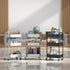 3-Tier Rolling Utility Cart - Black with Caster Wheels