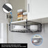 2 Pack AmonHouseware Hanging Under Shelf Storage Basket,Adjustable Under Cabinet Add-on Storage Racks Slide-in Baskets