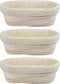 BACCZZY 3Pcs Banneton Bread Proofing Basket, 10 inch Oval Banneton Basket,Sourdough Proofing Basket,Bread