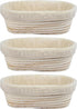 BACCZZY 3Pcs Banneton Bread Proofing Basket, 10 inch Oval Banneton Basket,Sourdough Proofing Basket,Bread