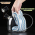 WHJY Clear Glass Teapot, 60oz Glass Pots for Cooking on Stove, Teapot with Infuser for Loose Leaf Tea