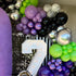 52 12 Inch Purple and Green Balloons, PCS Metallic Chrome Purple Light Green Black Latex Balloons with Black Green