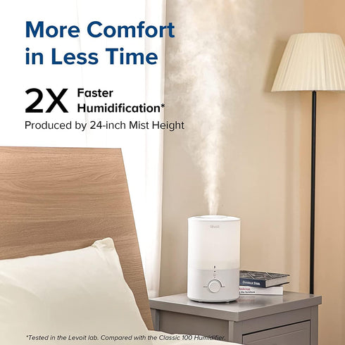 Light(3L 360 Nozzle, LEVOIT Humidifiers for Bedroom with Night Water Tank)Cool Mist Top Fill Essential Oil Diffuser