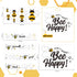 12 Pcs Bee Gnome Wall Decals, Honey Bee Window Decor Clings with Inspirational Quotes for Kitchen Office Decoration