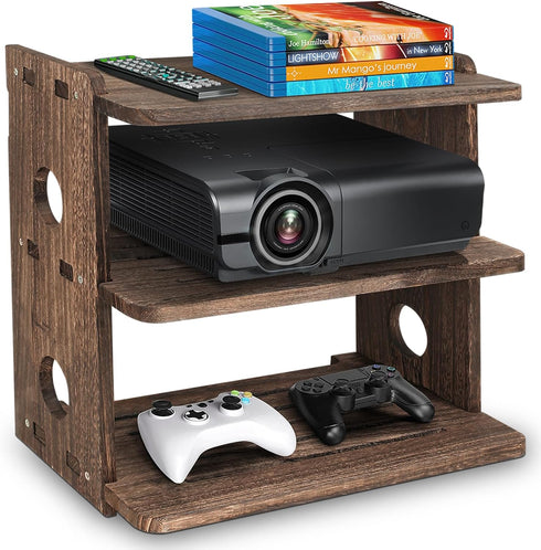 Wood Floating Shelves Wall Mount Projector Shelf Rack Router Shelf Holder TV