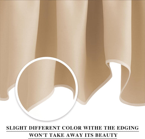 NICETOWN Room Darkening Window Valance, Solid Thermal Insulated 52"x18" Scalloped Curtain Panels (Biscotti Beige, 4