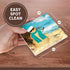3dRose cst_173007_3 Sandy Beach Sandman with Ocean View - Fun Spoof on a Snowman-Ceramic Tile Coasters, Set of 4
