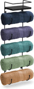 5 Sorbus Bathroom Towel Holder - Tier Metal Towel Rack with Wood Shelf for Rolled Bath Towels, Washcloths, Linens, Hand
