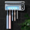 StarWin Toothbrush Cleaner, 5 Slots Wall Mounted Toothbrush Holder for Bathroom, Timer