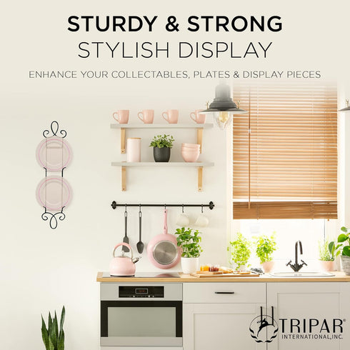 TRIPAR Augusta Narrow Vertical Plate Rack, Black, 2 Tiers - Lightweight & Durable