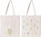 Kazova Floral Cotton Canvas Tote Bag, Aesthetic Flower Tote Minimalist Reusable Bag with Handles