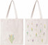 Kazova Floral Cotton Canvas Tote Bag, Aesthetic Flower Tote Minimalist Reusable Bag with Handles
