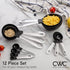 COOK WITH COLOR 12 PC Measuring Cups and Spoon Set, Stainless Steel Handles, Nesting Kitchen Liquid Measuring Set, Black