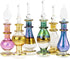 NileCart 6 Pack Egyptian Perfume Bottles - 2” Hand Blown with Handmade Golden Decoration for Oils & Essential Oils