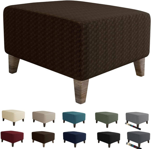 MAXIJIN Jacquard Ottoman Cover Slipcovers Folding Storage Stool Furniture Protector Cover Soft
