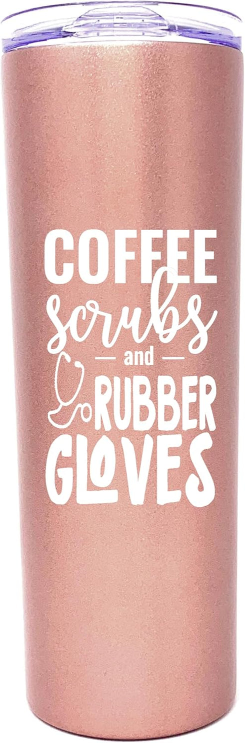 Brooke & Jess Designs Coffee Scrubs Nurse Gifts, Nurse Tumbler, Cups, Mug, Water Bottle for Medical Assistant
