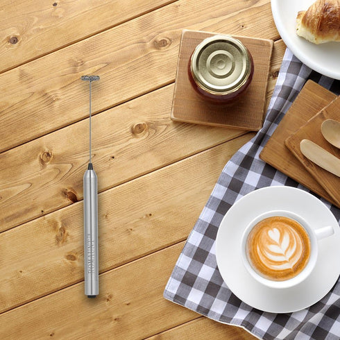 Handheld Milk Frother, ROMAUNT Battery Operated Electric Mini Mixer for Latte, Cappuccino, 304 Stainless Steel
