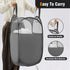 TECHMILLY 2 Pack Mesh Laundry Hamper, Pop Up Foldable Laundry Basket with Reinforced Handles, Grey
