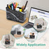 Boperzi Black Toothbrush Holder, Detachable Anti-slip Marble Organizer for Bathroom Countertop with Drainage Holes