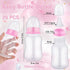 TrelaCo Baby Shower Game Sign, 20 Pcs Baby Bottles Shower Favor Set for Gender Reveal Party (Pink, Elephant)