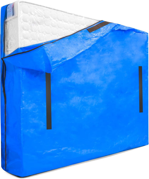 Mattress Bag for Moving & Storage of Full Size, Heavy Duty Mattress Cover for Moving with 12 Handles and Dual Zippers