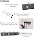 BIRDROCK HOME Oval Hook Coat and Hat Rack, 4 Hooks, Wall Mount, Black Finish