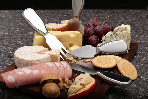 Premium Stainless Steel Cheese Tool Set, 4 Piece Cheese Knife Set for Cutting and Spreading Cheeses