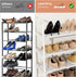 3 Closet, 5 LANTEFUL Tier Shoe Rack for Shoe Organizer with Hooks, Long Shoe Shelf Storage for Shoe and Boot Stackable