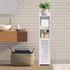 ShellKingdom Toilet Paper Holder Stand with Rods, Small Bathroom Storage Cabinet with Doors and Shelves, Slim Storage