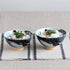 Minoru Touki White Wave Whale Blue Ceramic Rice Bowl, Small Set of 2 f4.4×H2.4in 11.29oz