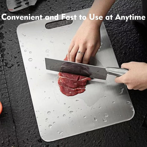 Megecy Set 2,100% 2p-M) Titanium Cutting Board of Pure Titanium Cutting Boards for Kitchen Double Sided,Hygiene Durable