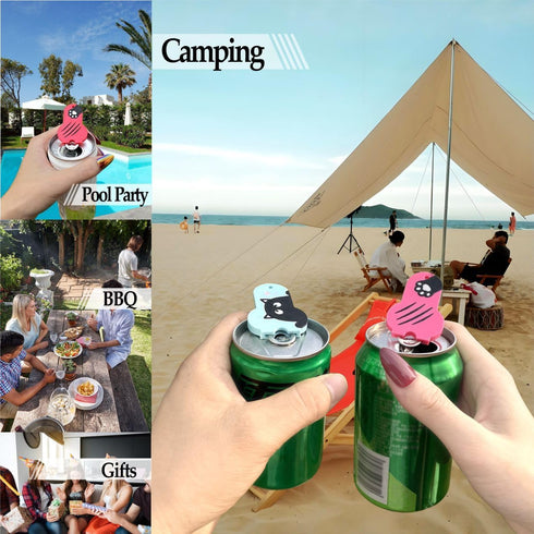 1Pc Soda Can Opener and Cover,Easy Soda Tab Opener with Stylish Drink Protectors for Long Nails,Reusable Beverage