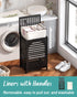 Black Laundry Hamper with Lid, 22.5 Gallon (85L) Bamboo Wood Clothes Basket, Removable Liner and Handles