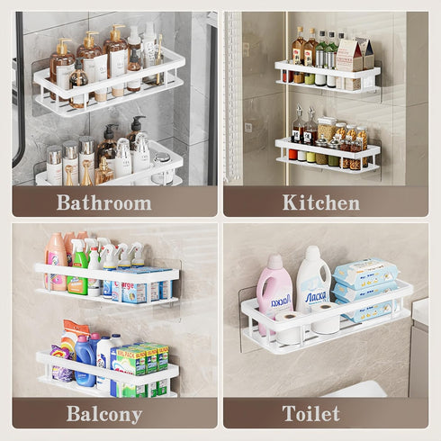 3 Pack Shower Caddy, Shelf for Inside Shower, Rustproof Aluminium Bath Organizers, No Drilling Shelves with Soap Holder