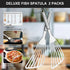 2-Piece Premium Fish Spatula Set, Big Size Stainless Steel Turner for Cooking, Flipping, Frying, and Grilling