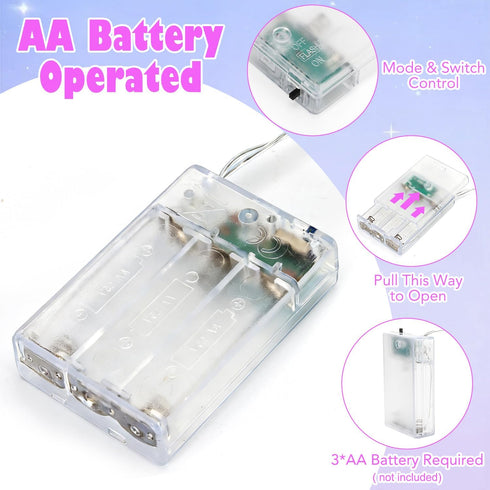 9.8ft 20 ANJAYLIA Easter String Lights Battery Operated, LED Pastel Fairy Lights, Waterproof Small String Lights