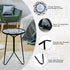 Table,12" LIFFY Outdoor Side Indoor Small Round Glass Tabletop Accent Table with Metal Frame, Home Decorative Plant