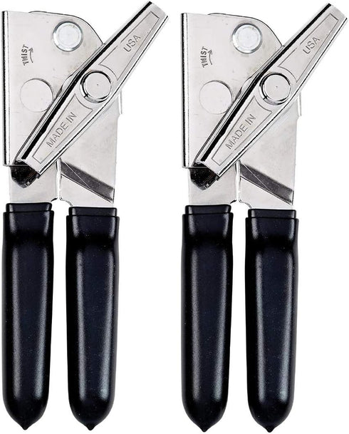 EZ-DUZ-IT Deluxe Can Opener with Black Grips - Set of 2