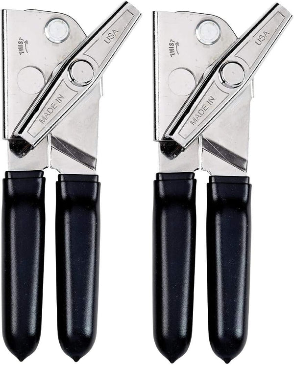 EZ-DUZ-IT Deluxe Can Opener with Black Grips - Set of 2