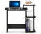 Furinno Efficient Home Laptop Computer Desk with Square Shelves, Solid Black/Grey Design