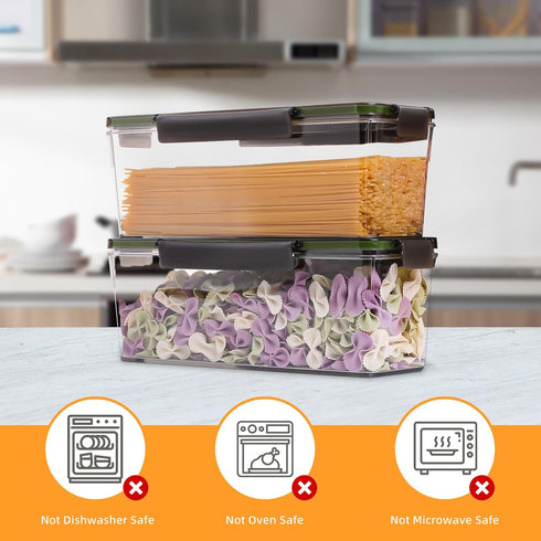 Airtight Kitchen Storage Set Containers for Cereal, Pasta, Flour, Baking Supplies with Secure Lids - Ideal for Pantry