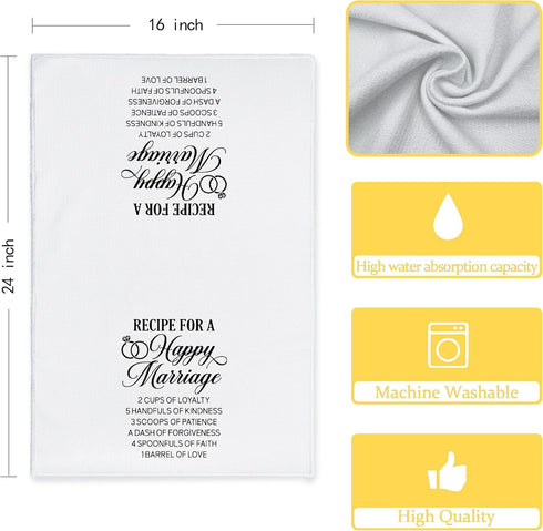 Funny Kitchen Towels: Just Married Gifts, 16x24 Inch Dish Towels for Couples, Newlyweds, Him, Her, Bride, Groom