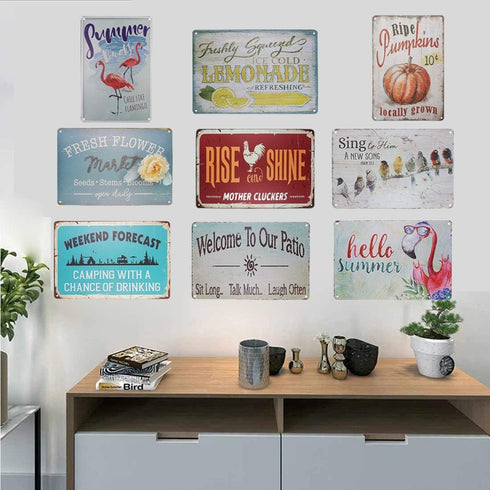 Vintage Metal Tin Signs Funny 10 Cent Ripe Pumpkins Locally Grown Retro Kitchen Aluminum Signs for Home Bar