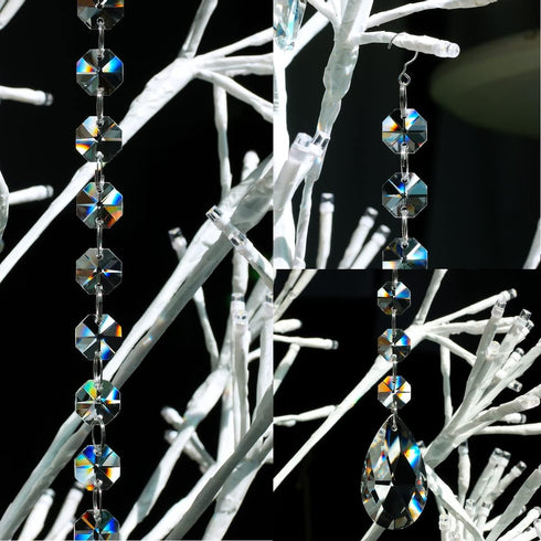 1ft 10pcs Teardrop Crystals Garland, Hanging Chandelier Crystals Prism Beads Chain for Wedding Home Decoration Clear