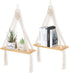 Sunkaioo Macrame Wall Hanging Shelf Set of 2,Boho Wooden Display Floating Shelves