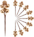 Meiwlong 10pcs Glitter Fake Artificial Gold Berries Picks Christmas Tree Decorations Foam Flower