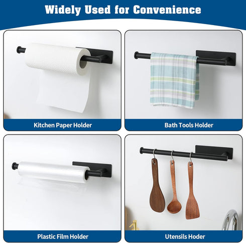 SUS304 Steel(1, theaoo Paper Towel Holder - Under Cabinet Paper Towel Holder for Kitchen, Adhesive Paper Towel Roll